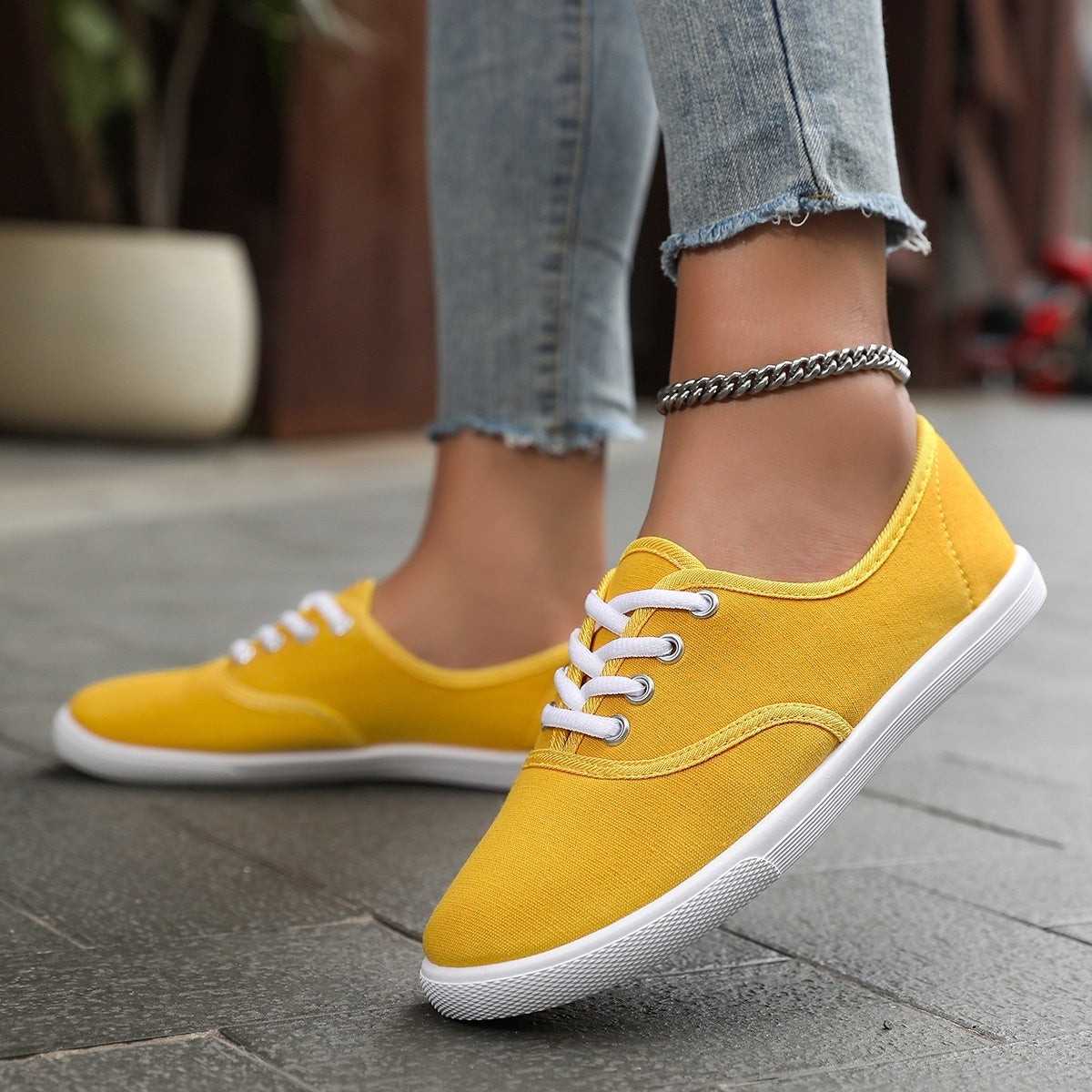 Scarpe da corsa da donna, bianche, solide
