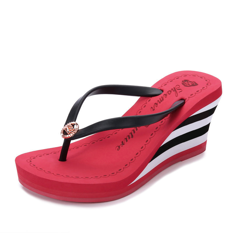 Women's High Heel Slippers Wedge Platform Fashion