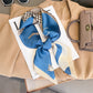 Artificial Silk Striped High-grade Korean Style Stylish Beach Arm Bag Silk Scarf
