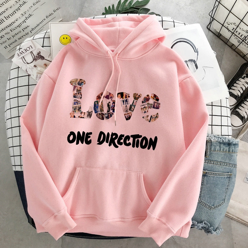 Nuovo pullover grafico con estetica Harajuku di Harry Styles e One Direction