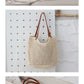 Borsa a mano in paglia leggera intrecciata a maglia cava casual da spiaggia