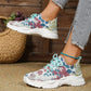 Flyknit Casual New Running 3D-bedruckte Blumen Slip-on Leichte Laufschuhe