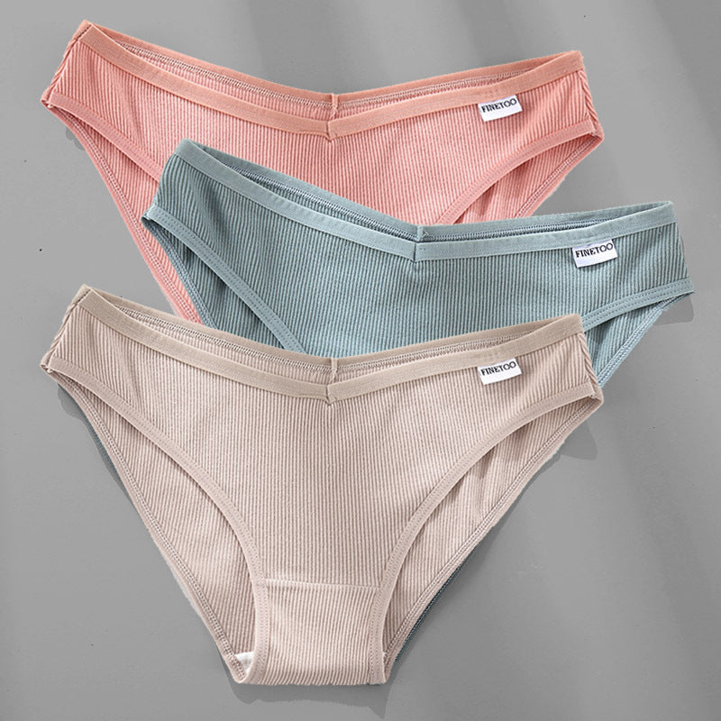 3 pezzi M-4XL mutandine di cotone biancheria intima femminile slip sexy da donna