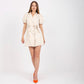 Double Breasted Suit Collar Short Sleeve Dress