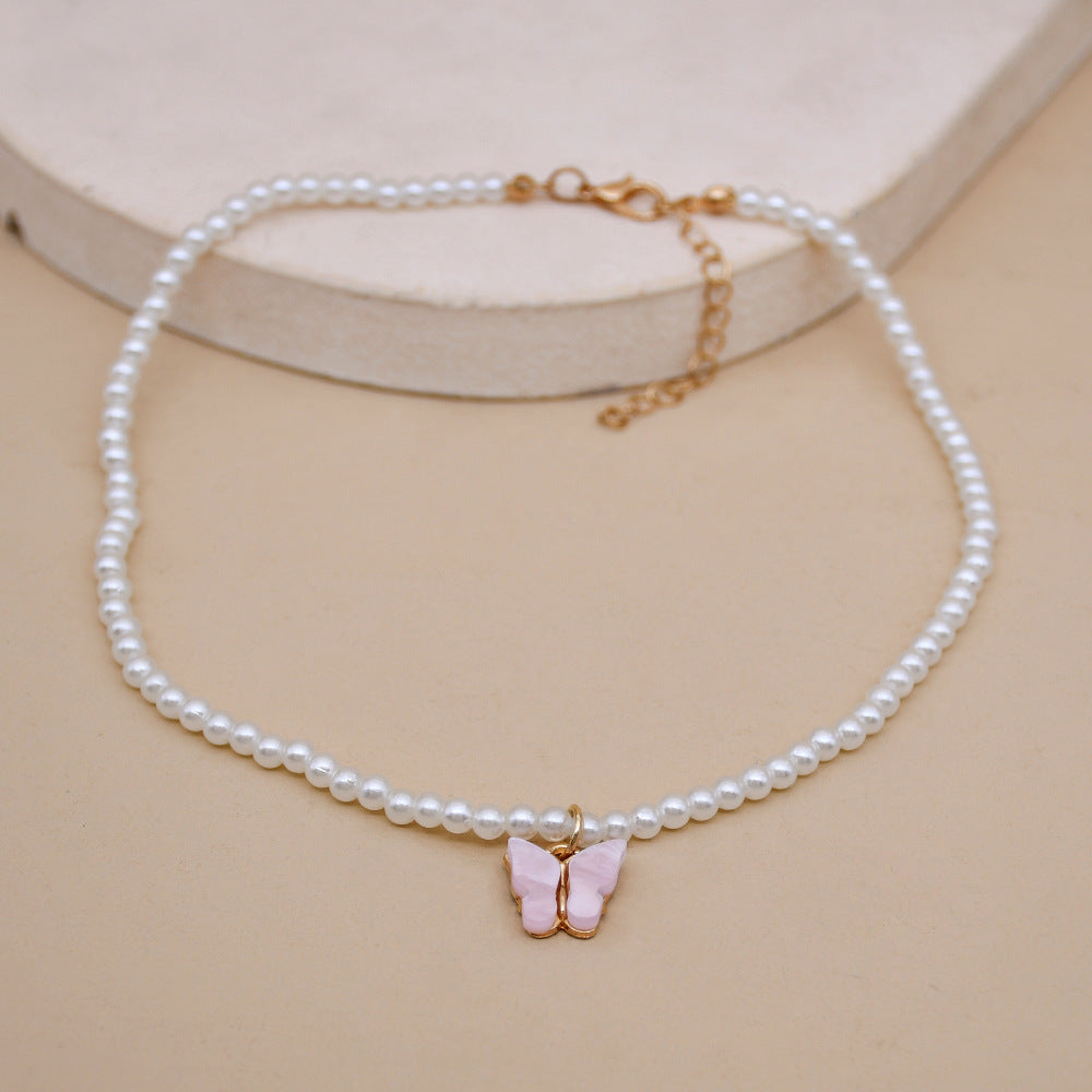 Collana di perle con nodo a fiocco in opale europeo e americano da donna