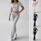 Sport Ombelico T-shirt Pantaloni Lunghi Tuta Abbigliamento Donna