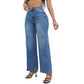 Elegante zerrissene Weite Jeans Damen