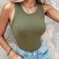 Round Neck Vest With Bra Summer Solid Color Bottom Sleeveless Top Womens Clothing