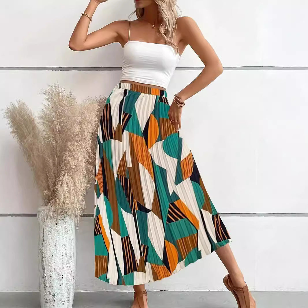 Gonna casual da donna con stampa alla moda