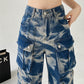 Nuovi pantaloni cargo tie-dye con tasche
