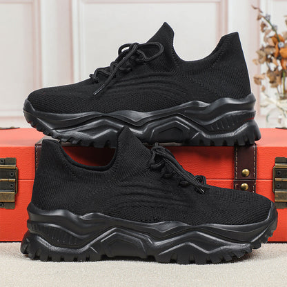 Scarpe sportive da donna in Flyknit traspirante e alla moda, taglie forti, per primavera e autunno