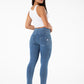 Jeggings Push Up, Jeans Palestra Azzurri, Leggings in Denim con Sollevamento del Sedere