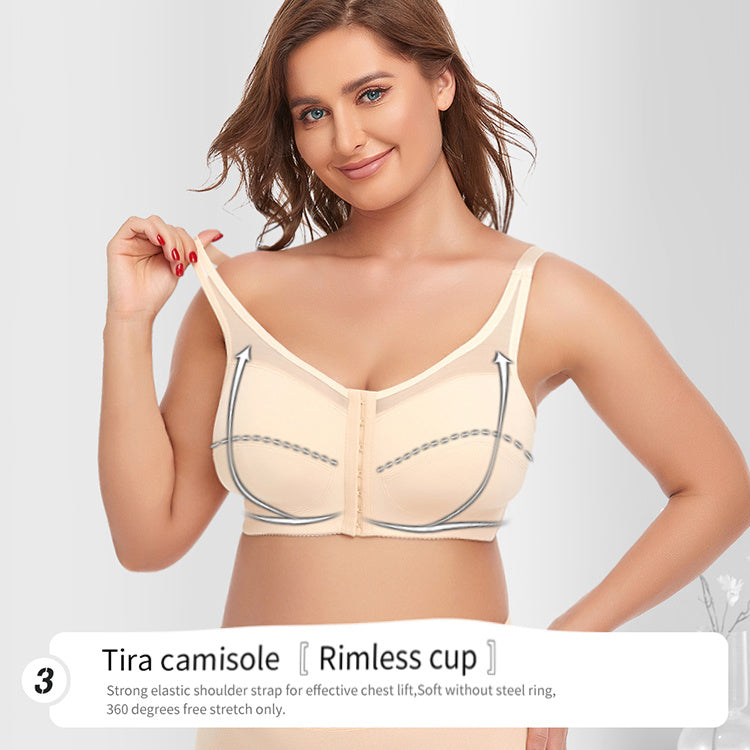Damen-BH ohne Stahlring, Spitze, große Körbchen, Knopfleiste vorne, dünn, Übergröße