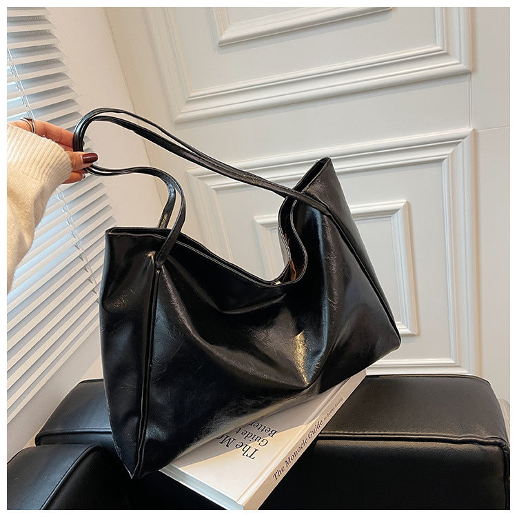 Capacity Leather Shoulder Bag Shopper Harajuku Simple Handbag
