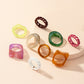 Net Red New Retro Fashion Acrylic Ring Set Women