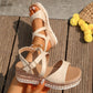 Pantofole da donna con suola spessa in spugna intrecciata
