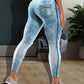 Fashion New Denim Print Yoga Pants Women