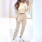 Top And Slim Trousers With Pockets Solid Outfits Women's Clothing