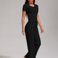 Women's Casual Sports Two-piece Set With V-neck Button