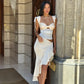 Canotta plissettata elegante gonna a balze