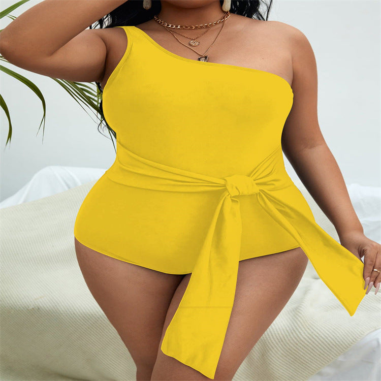 European And American Plus Size One-piece Swimsuit
