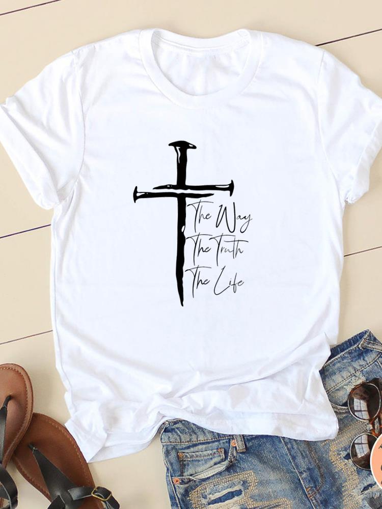 Stile lettera carino dolce manica corta moda donna stampa