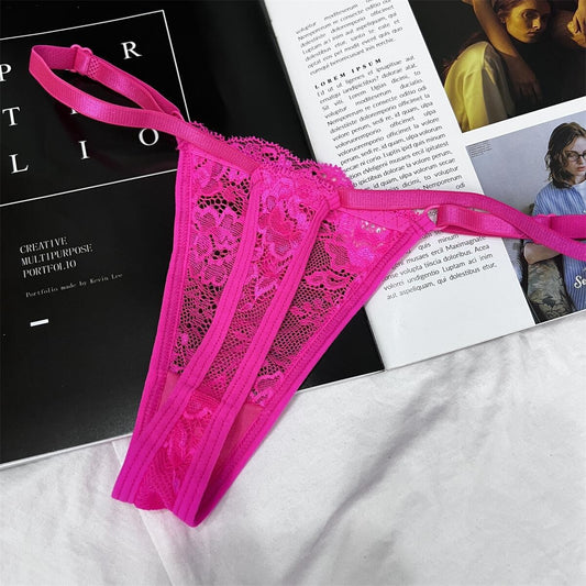 Hohle Spitze, verstellbare Schnalle, niedrige Taille, weiche, bequeme Unterwäsche für Damen