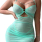Women's Halter Sheath Dress Two-piece Set