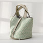 Cowhide Painted Vegetable Basket Portable Women's Bag Adjustable Shoulder Strap