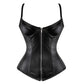 European And American Court PU Punk Tunic Women's Shoulder Strap Shapewear