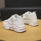Scarpe da donna bianche con plateau basse e casual sportive primaverili, con aumento dell'altezza