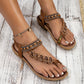 Bohemian Thong Sandals Summer Fashion Flowers Flat Beach Shoes For Women