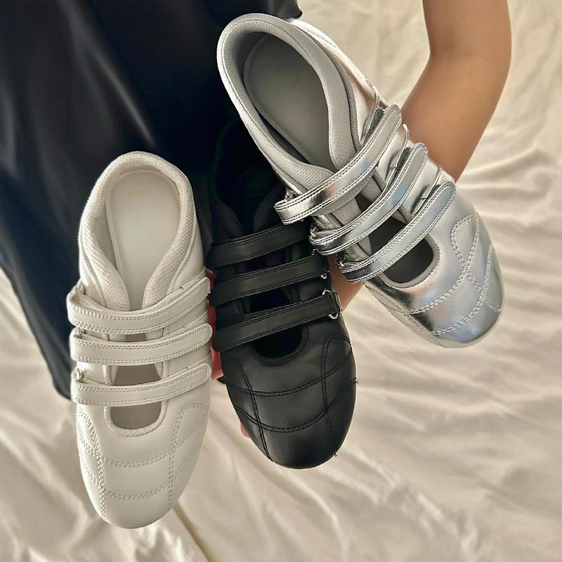 All-Match Sports Casual Klettverschluss Flacher runder Kopf Ballettschuh