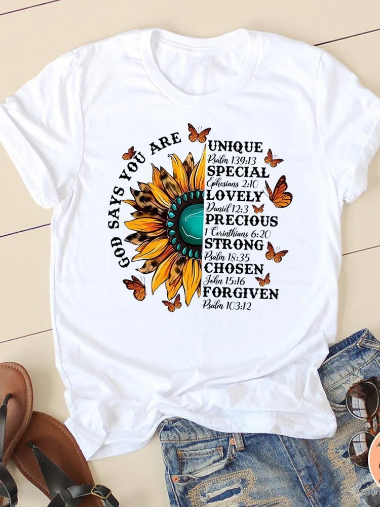Stile lettera carino dolce manica corta moda donna stampa