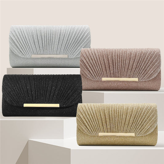 Damen Hardware Edge Party Pattern Feine rosa Clutch