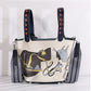 Cowhide Painted Vegetable Basket Portable Women's Bag Adjustable Shoulder Strap