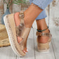Sandali con plateau e fondo in corda da donna taglie forti