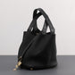 Cowhide Painted Vegetable Basket Portable Women's Bag Adjustable Shoulder Strap
