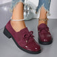 Damen-Loafer mit Schleife und klobigem Absatz und einem Pedal