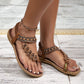 Bohemian Thong Sandals Summer Fashion Flowers Flat Beach Shoes For Women