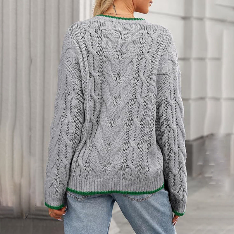 Top multicolore con scollo rotondo alla moda da donna