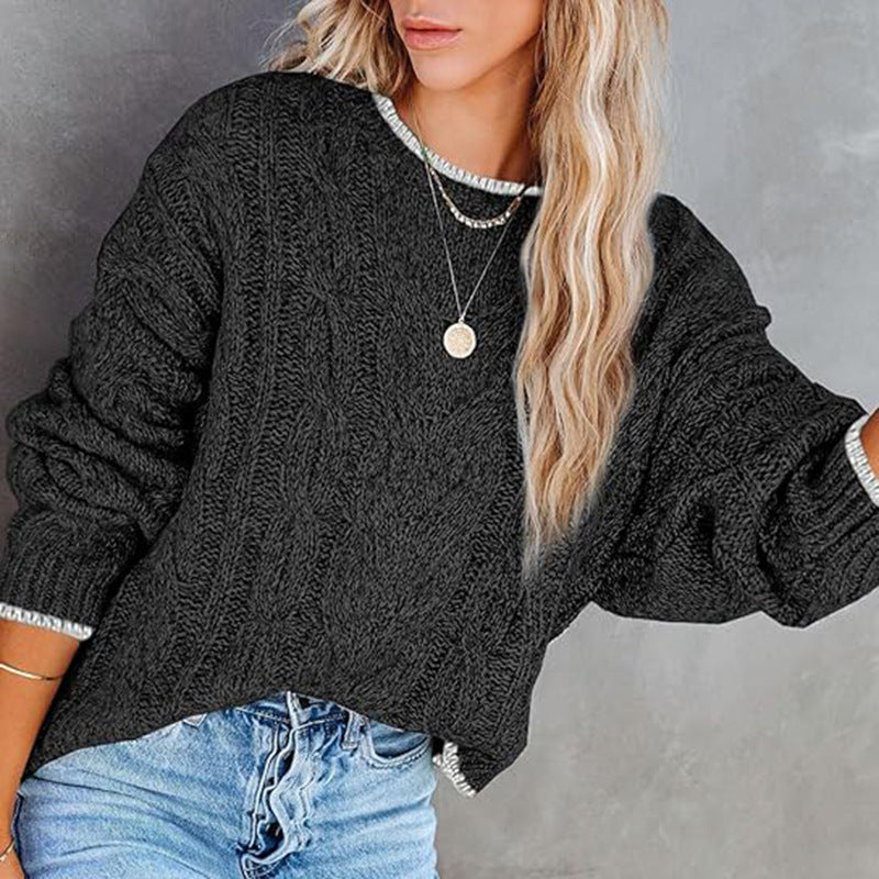 Top multicolore con scollo rotondo alla moda da donna