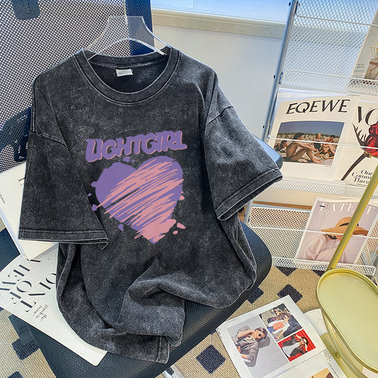Damen Kurzarmshirt aus Baumwolle mit Rundhalsausschnitt