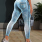 Fashion New Denim Print Yoga Pants Women