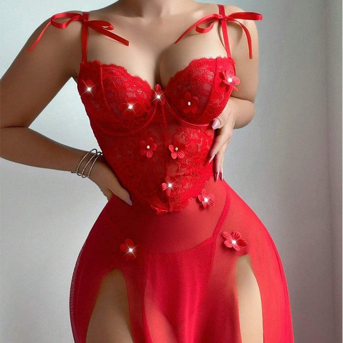 Europäische und amerikanische rote sexy Kleidunterwäsche für Frauen
