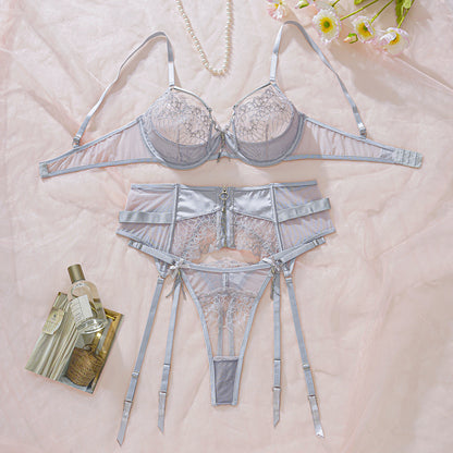 Underwear Three-piece Set With Steel Ring