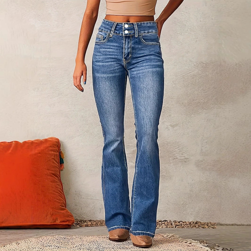 Neue verwaschene Street Skinny Retro Stretch Jeans Damenbekleidung