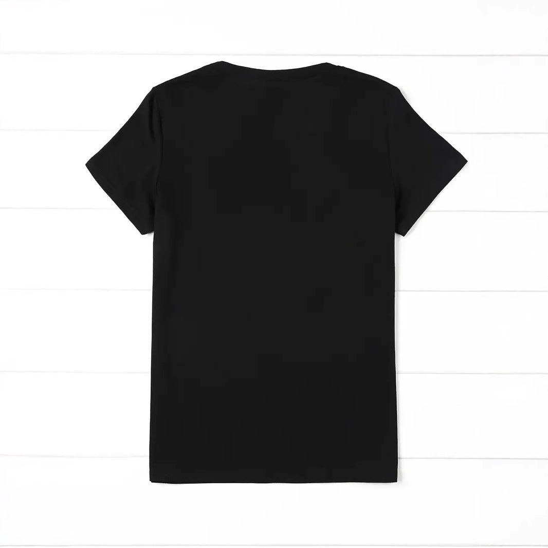 Kurzarm-Oberteil mit Lippenbuchstaben-Print für Damen