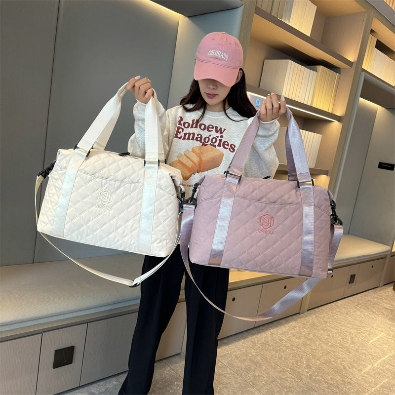 Borsa da viaggio Rhombus da donna, leggera, stile coreano, a tracolla