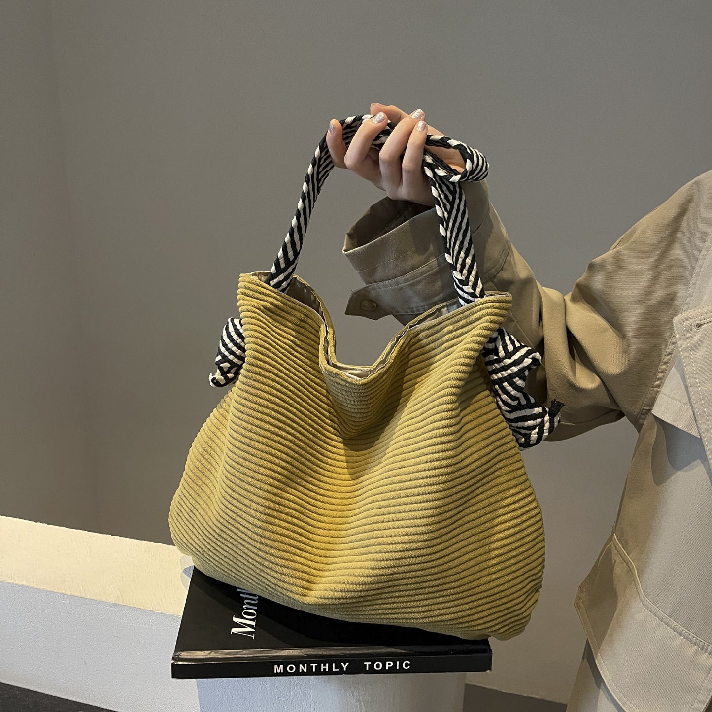 Versatile Fashion Ladies Corduroy Shoulder Bag